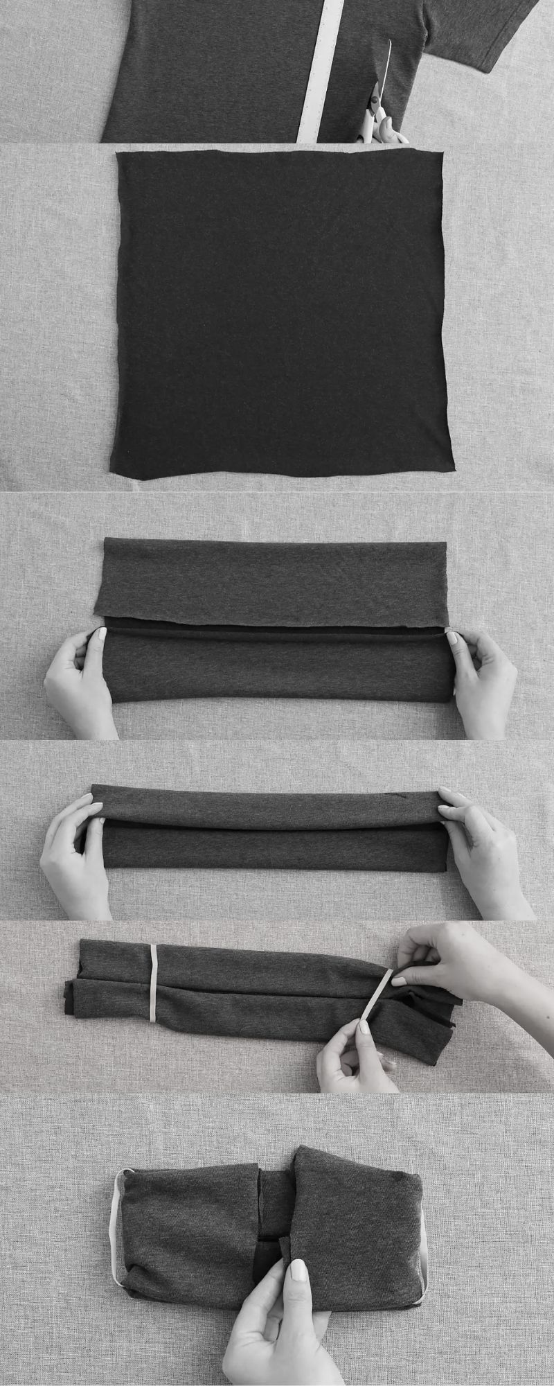 Varrásmentes maszk Útmutató: varrás nélküli maszk