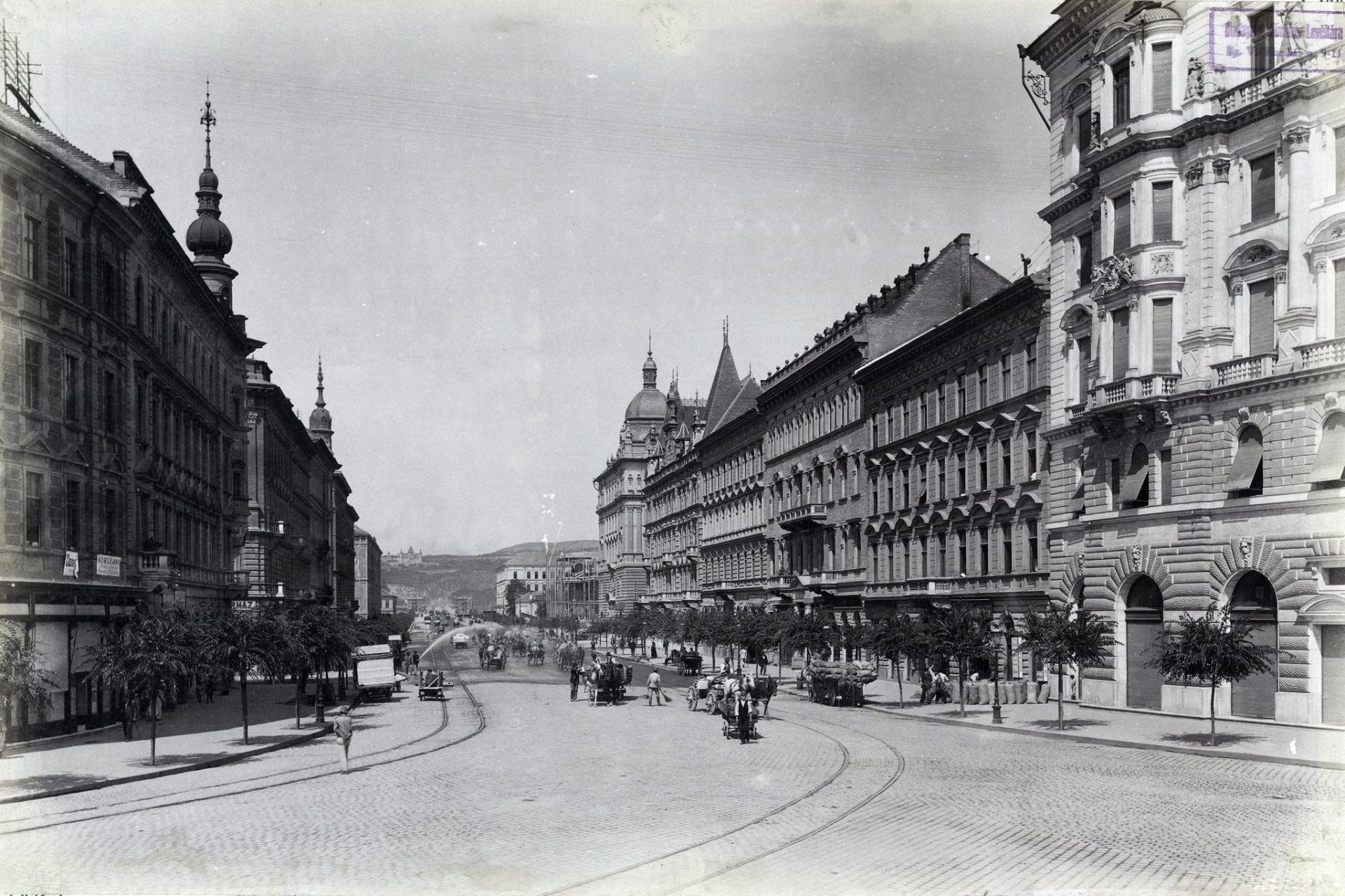 A Szent István (Lipót) körút a Nyugati tér felől nézve 1895 körül. 82382 Fotó Fortepan_Budapest Főváros Levéltára_Klösz György